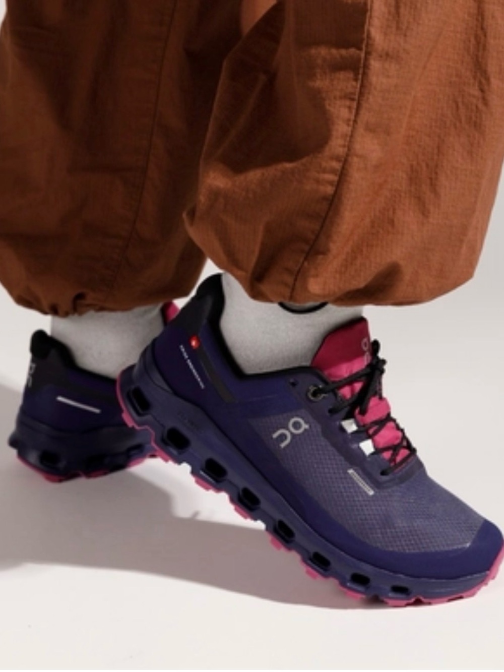 On Women's Cloudvista Waterproof Color: Flint|Acai Size Women’s 10
